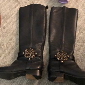 Tory Burch pebble leather knee high boots